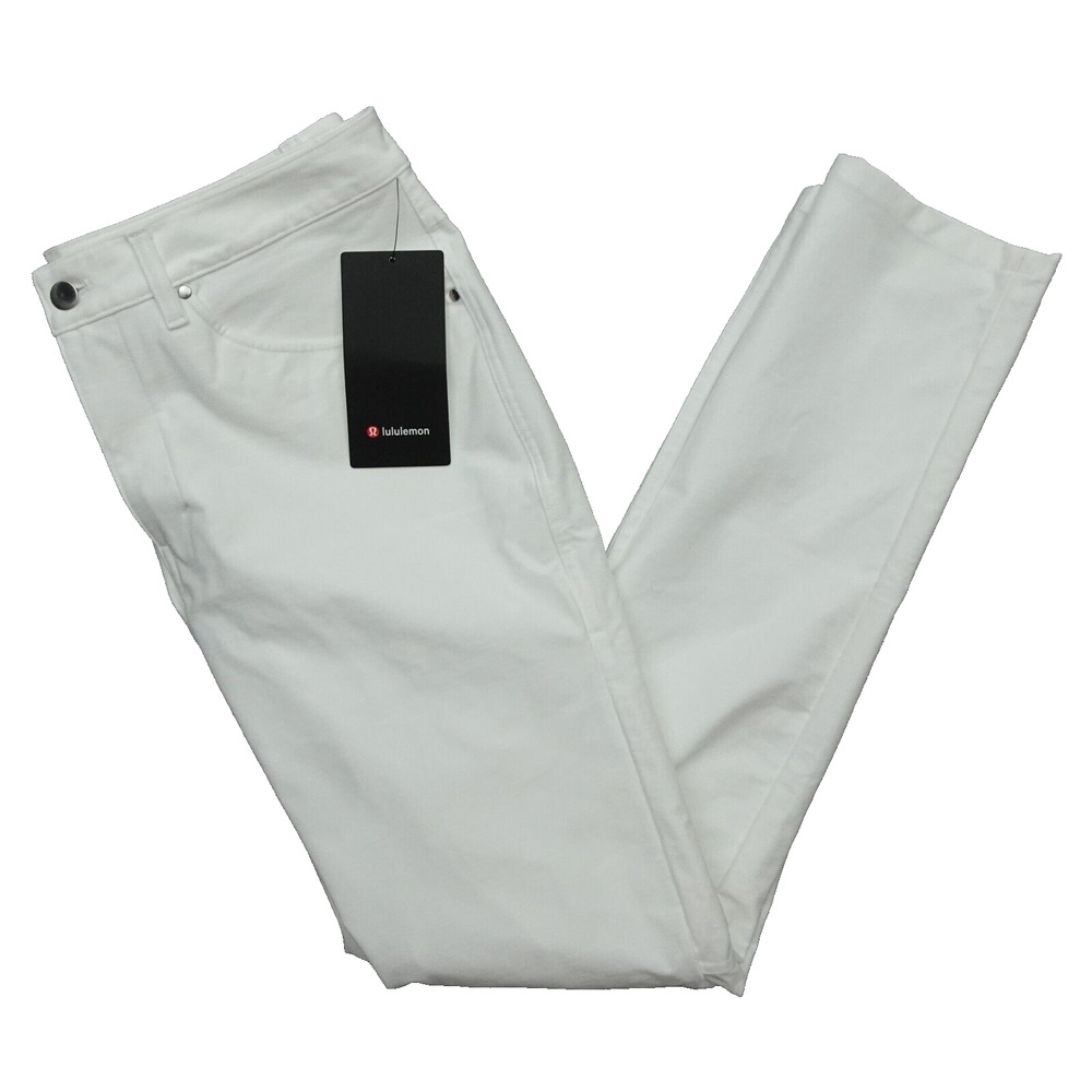 Mens Lululemon ABC Athletic Pant Slim 32 X 34 White Four Way Stretch New $128